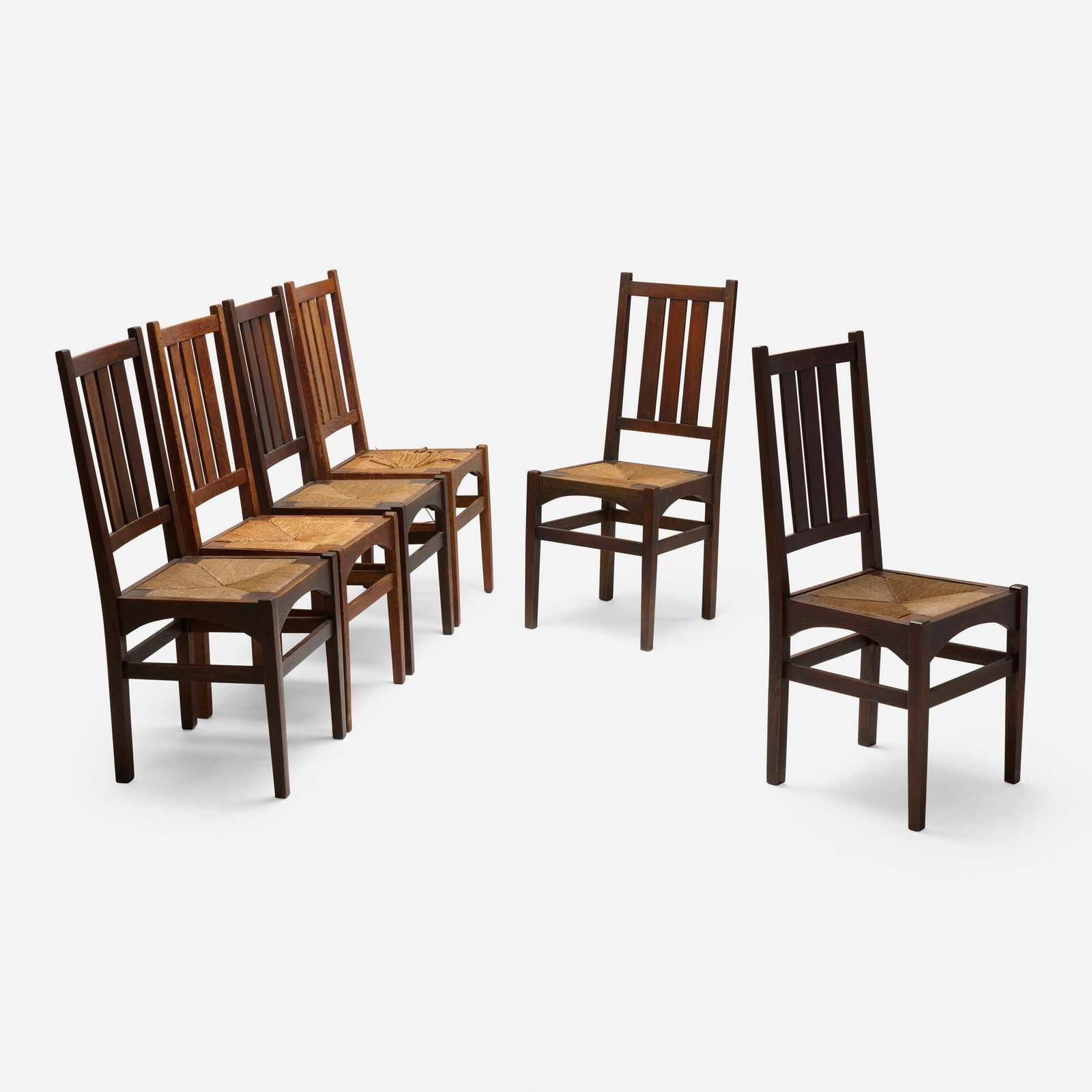 Gustav Stickley, Dining chairs model 353, set of six (1 of 4)