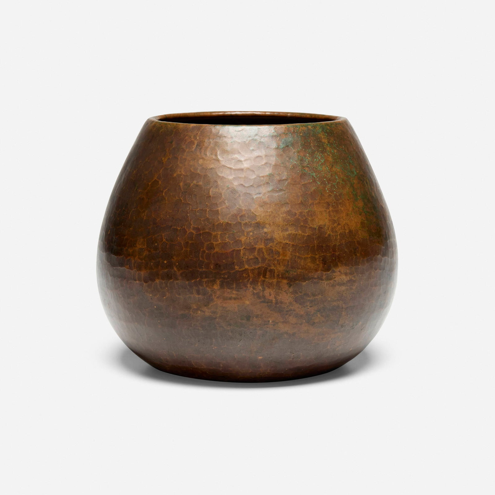 Dirk van Erp, Early vase: Dirk van Erp Early vase USA, c. 1911 handwrought copper 5.5 h x 6.5 dia in (14 x 17 cm) Impressed closed-box windmill mark to underside 'Dirk van Erp' with ghost of D'Arcy Gaw.