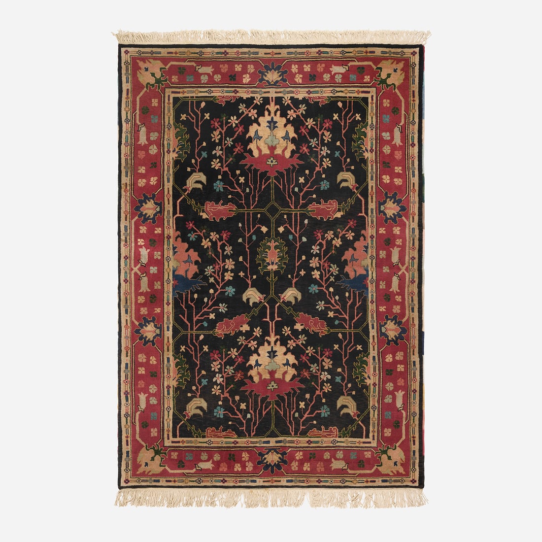 In the manner of William Morris, Medium pile carpet: In the manner of William Morris Medium pile carpet 21st century hand-knotted wool 5'9" x 9'3" in (177 x 282 cm) Stamped number to edge of underside '1278'. This work will ship from Lambertville, New