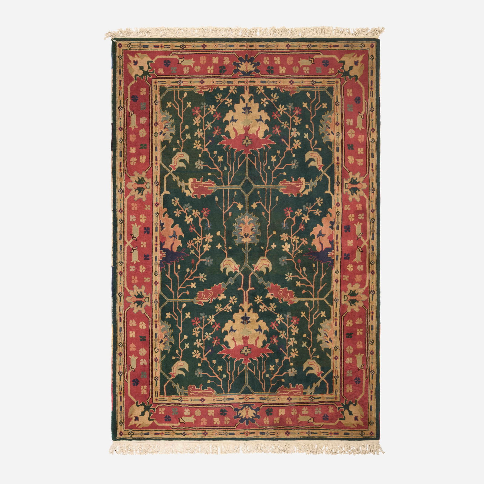 In the manner of William Morris, Medium pile carpet: In the manner of William Morris Medium pile carpet 21st century hand-knotted wool 5'10" x 9'4" in (180 x 284 cm) This work will ship from Lambertville, New Jersey.