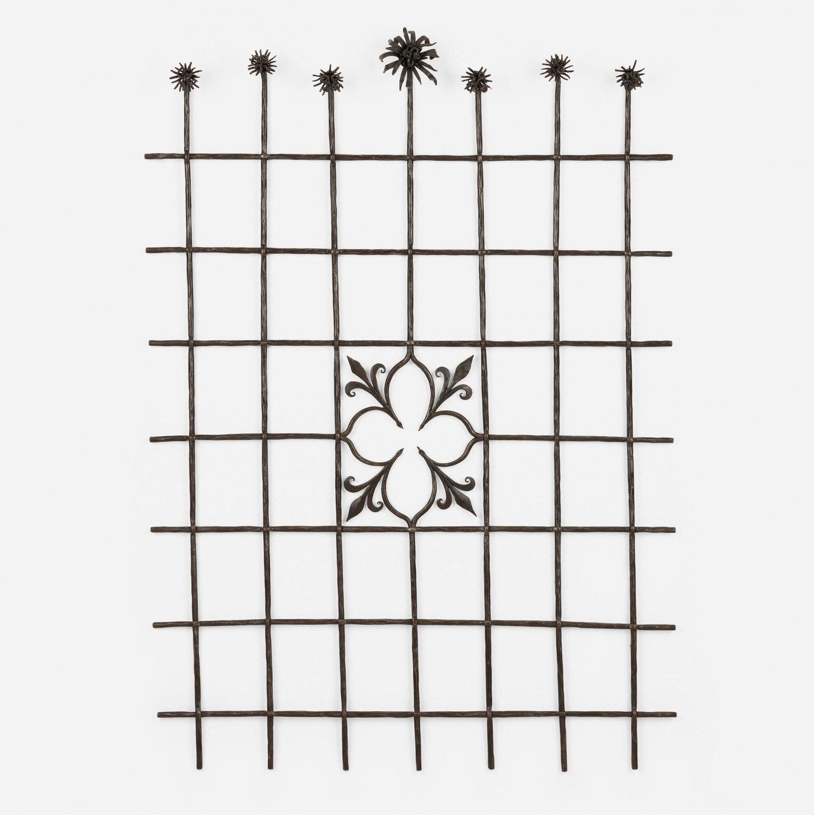 Samuel Yellin, Window grille from the Arch Street Workshop, Philadelphia: Samuel Yellin Window grille from the Arch Street Workshop, Philadelphia USA, 1915-16 wrought iron 56 h x 39.75 w x 4 d in (142 x 101 x 10 cm) The Arch Street Workshop, designed in 1915 by the prestigi