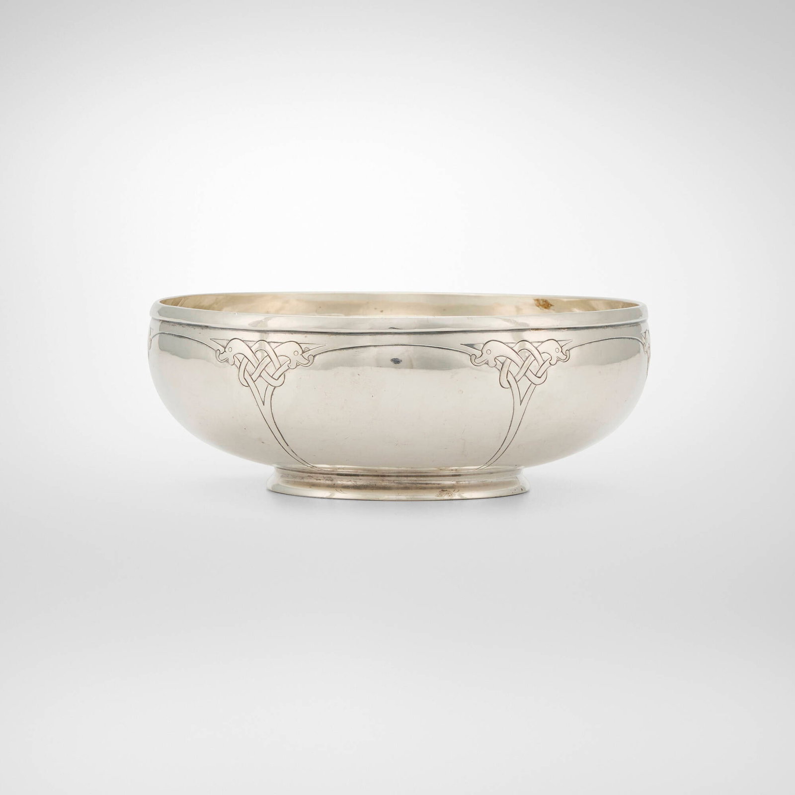 Herbert A. Taylor for Arthur J. Stone, Bowl with Celtic knot and dolphin head decoration (1 of 4)