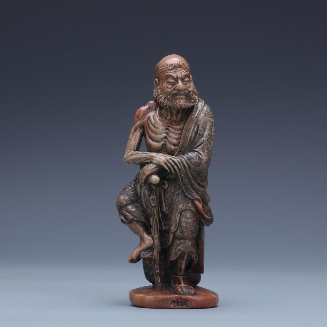 A nice Shoushan stone carved deity figure (1 of 10)