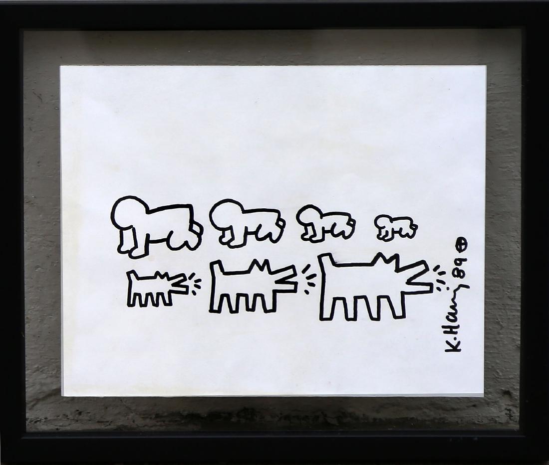 Untitled: G-15 GN: Marker on paper After Keith Haring