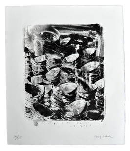 Charcoal Bowls: G112A: Paul Manes, Charcoal Bowls, Lithograph, Edition 20/25