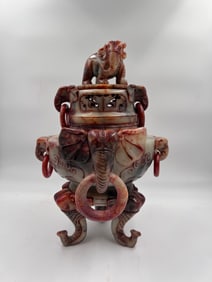 Chinese pair of covered stone sensors