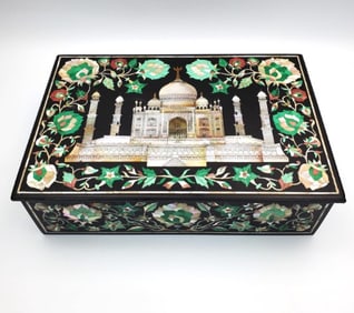 Vintage "Pietra Dura" Box w/ Mother Of Pearl