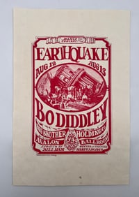 Vintage Bo Diddley "Earthquake" 1966 concert poster