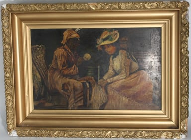 Antique "Playing Checkers" by Harry Herman Roseland