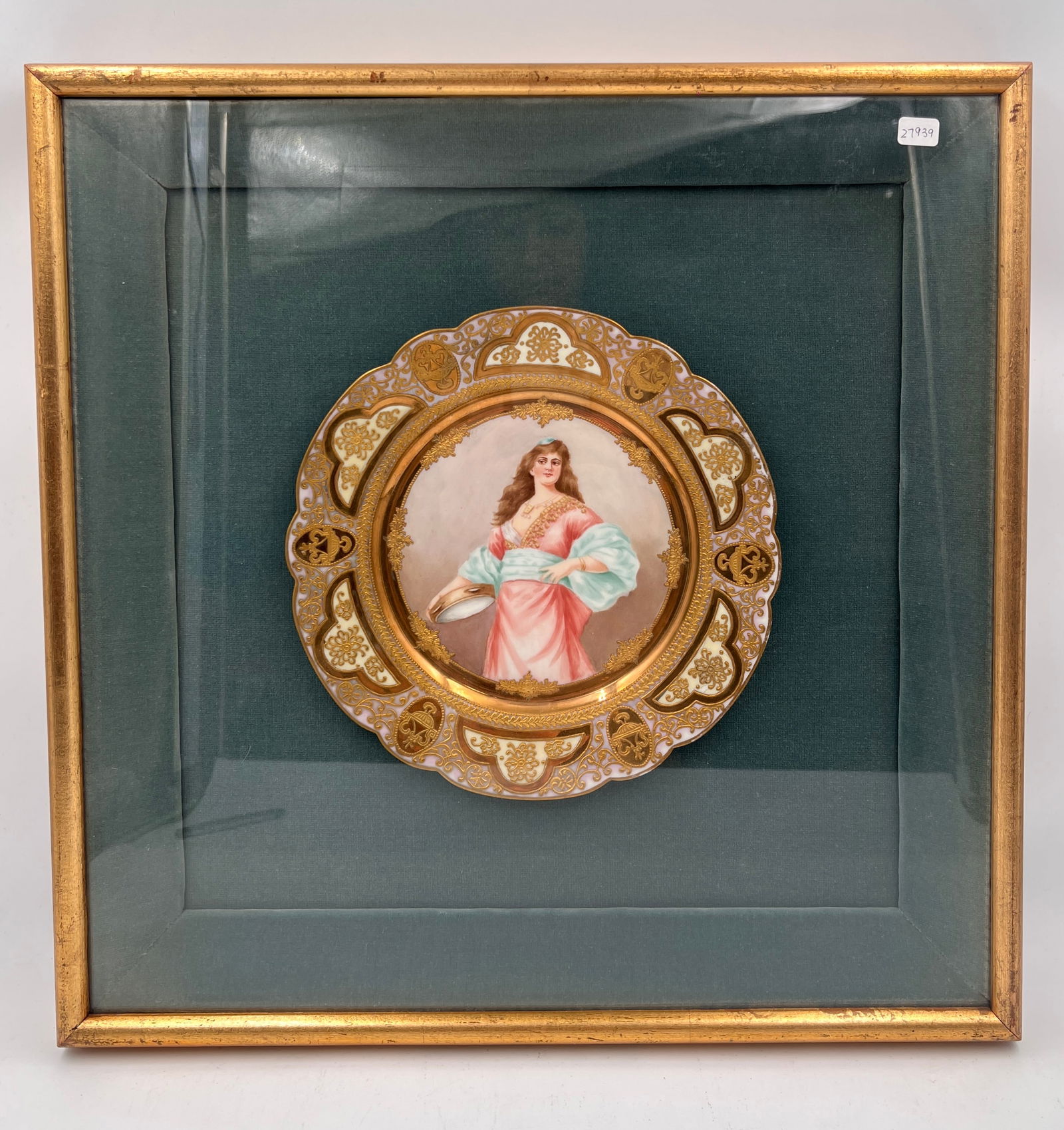 Pair of old royal Vienna porcelain plates in shadow boxes (1 of 6)