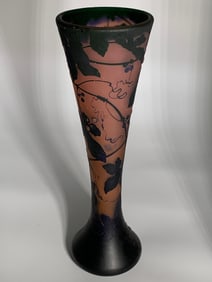 Daum Nancy Purple Cameo Glass vase