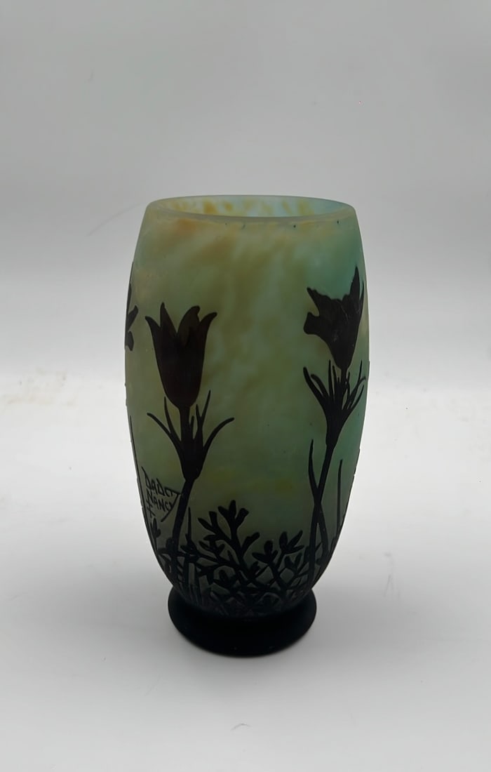 Daum Nancy Green Cameo Glass vase (1 of 3)