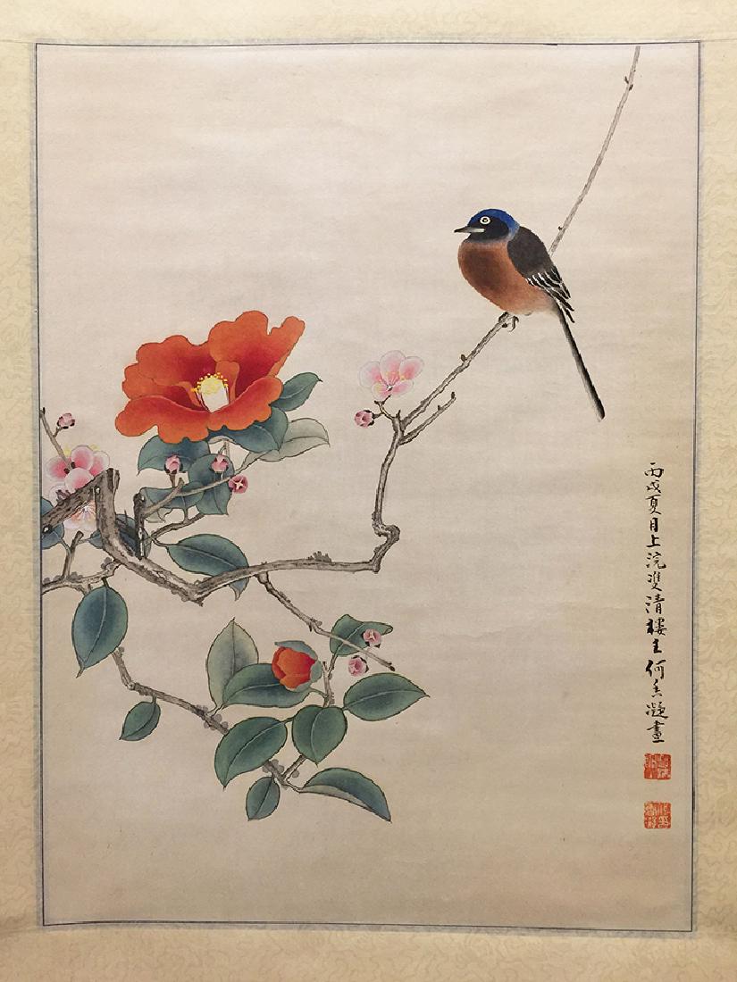 Chinese Scroll Painting of Bird and Flowers (1 of 6)