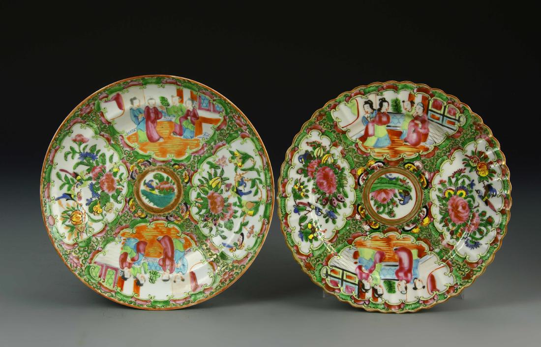 Two Chinese Rose Medallion Plates (1 of 3)