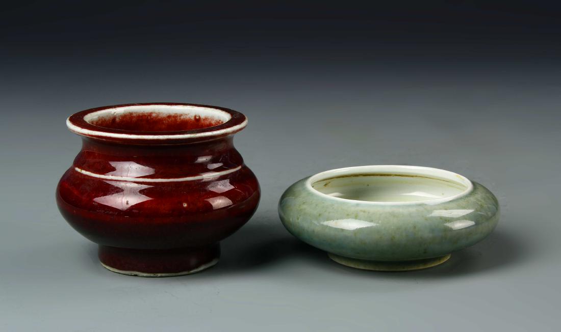 Chinese Glazed Censer and Lungquan Brush Washer (1 of 5)