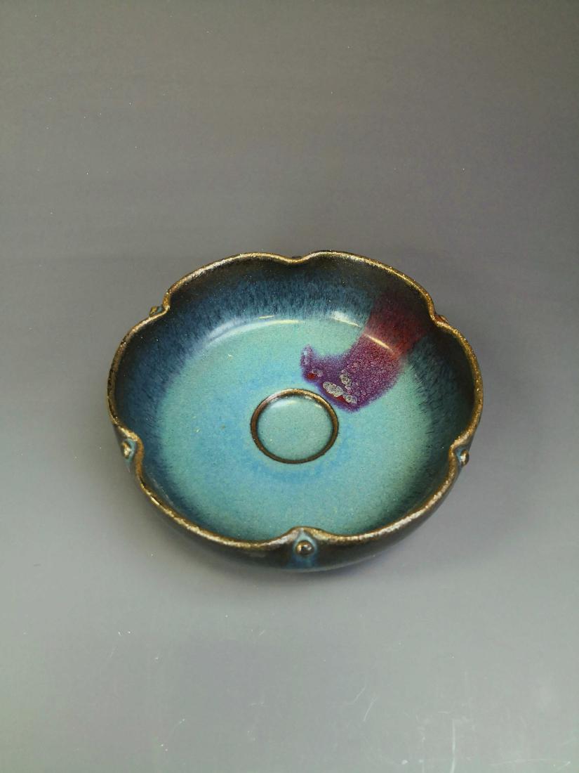 China, Jun Ware, Black Splashed Bowl Of Lobed Form With (1 of 3)