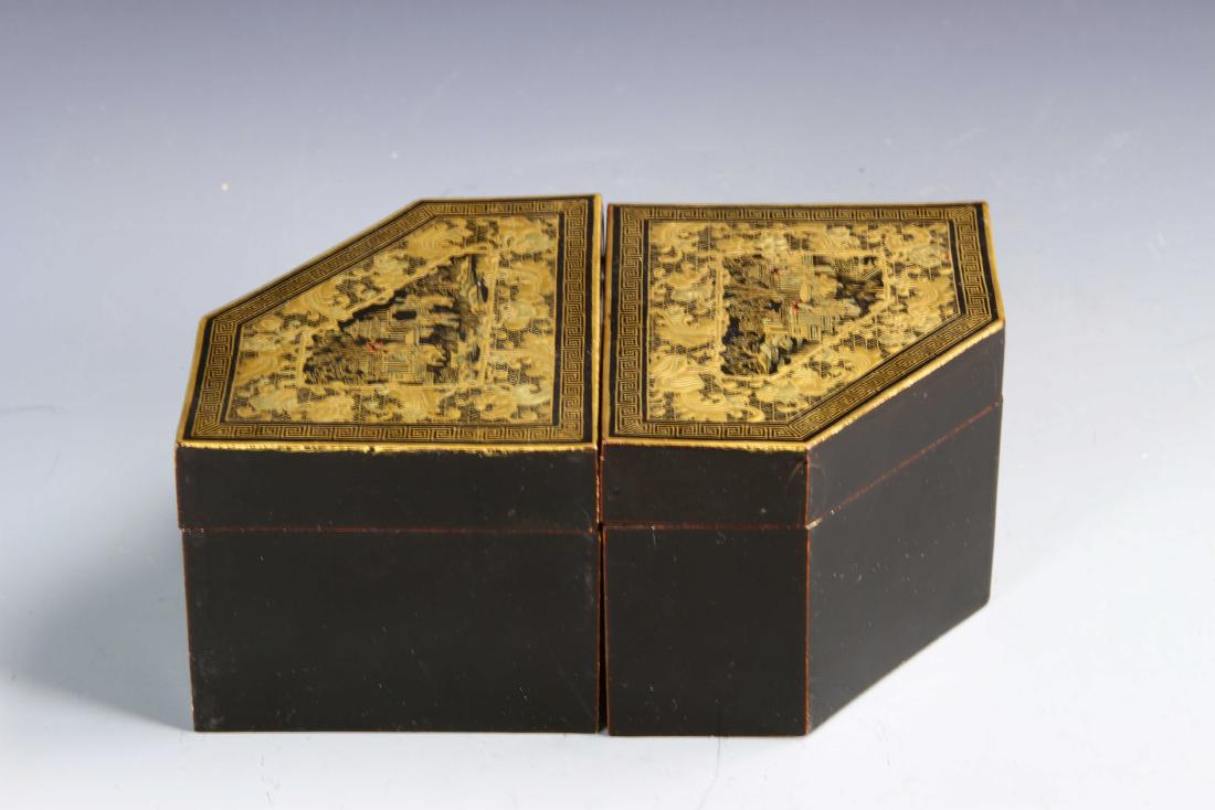 Pair of Chinese Lacquer Tea Boxes (1 of 3)