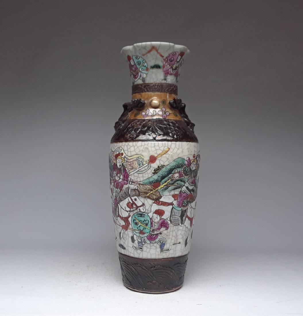 Qing Dynasty figure warrior vase (1 of 11)