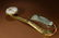 WHITE JADE CARVING INLAID GILT BRONZE RUYI SCEPTER