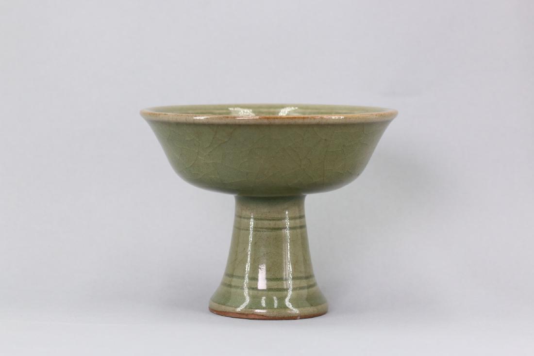 A Longquan Celadon-Glazed High Stem Cup,Ming dynasty (1 of 6)