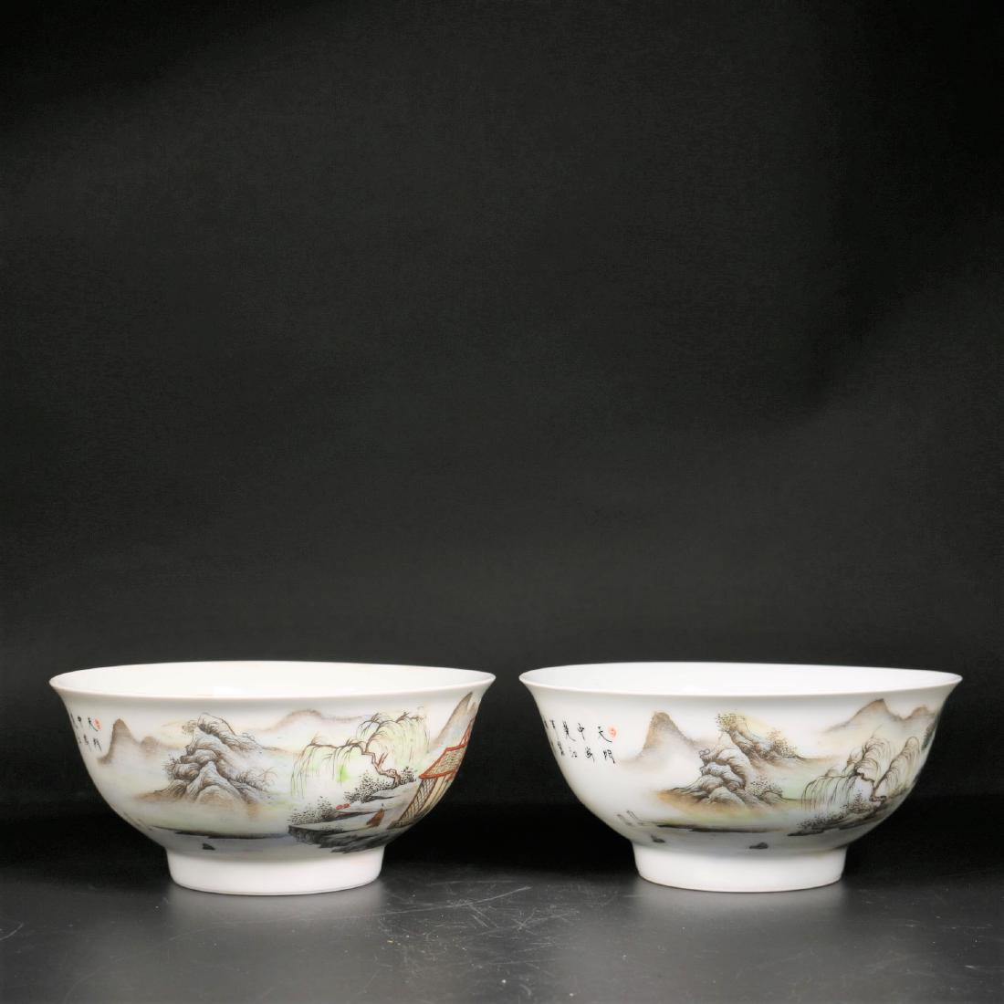 A Pair of Famille Rose Porcelain Bowls (1 of 7)