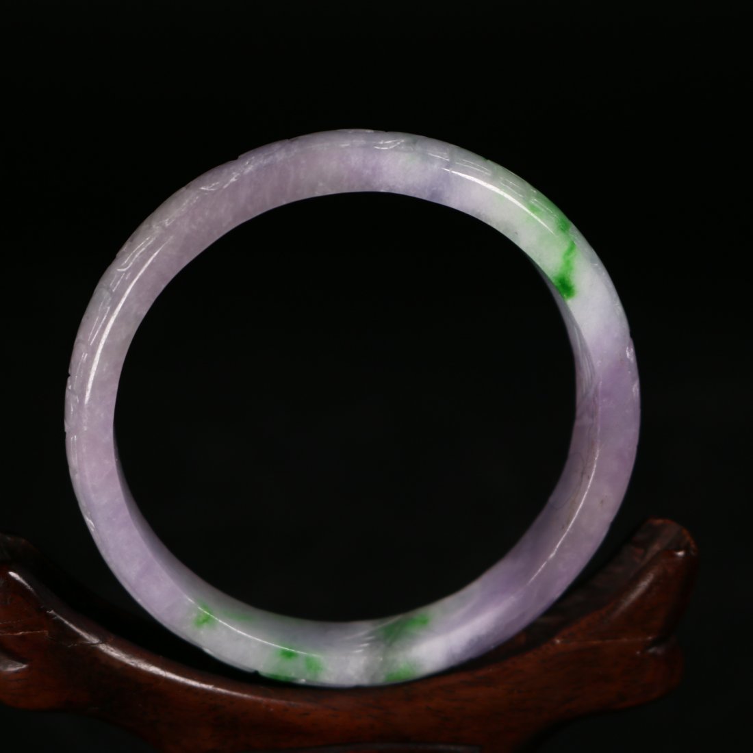 A Chinese Carved Jadeite Bangle (1 of 8)