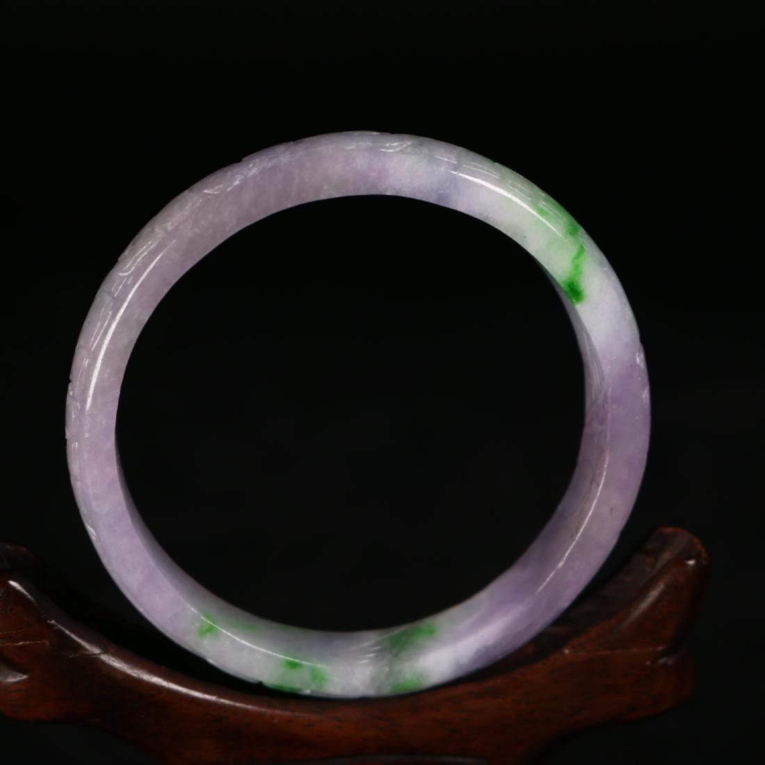 A Chinese Carved Jadeite Bangle (1 of 7)