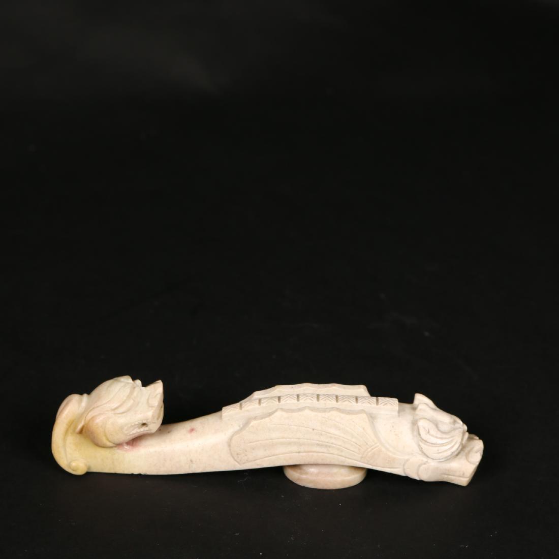 A Chinese Archaic Jade Dragon Belt hook,Han Dynasty (1 of 9)