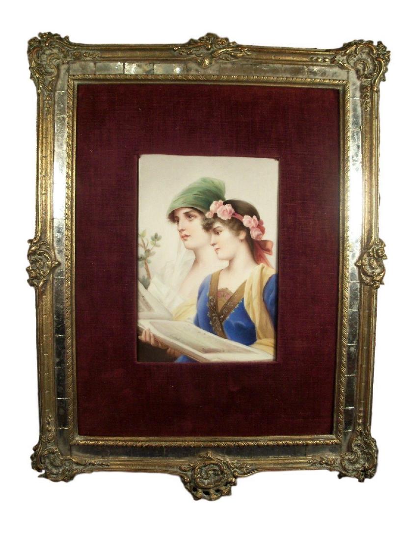 Antique KPM porcelain plaque of The Duet by Conrad (1 of 3)