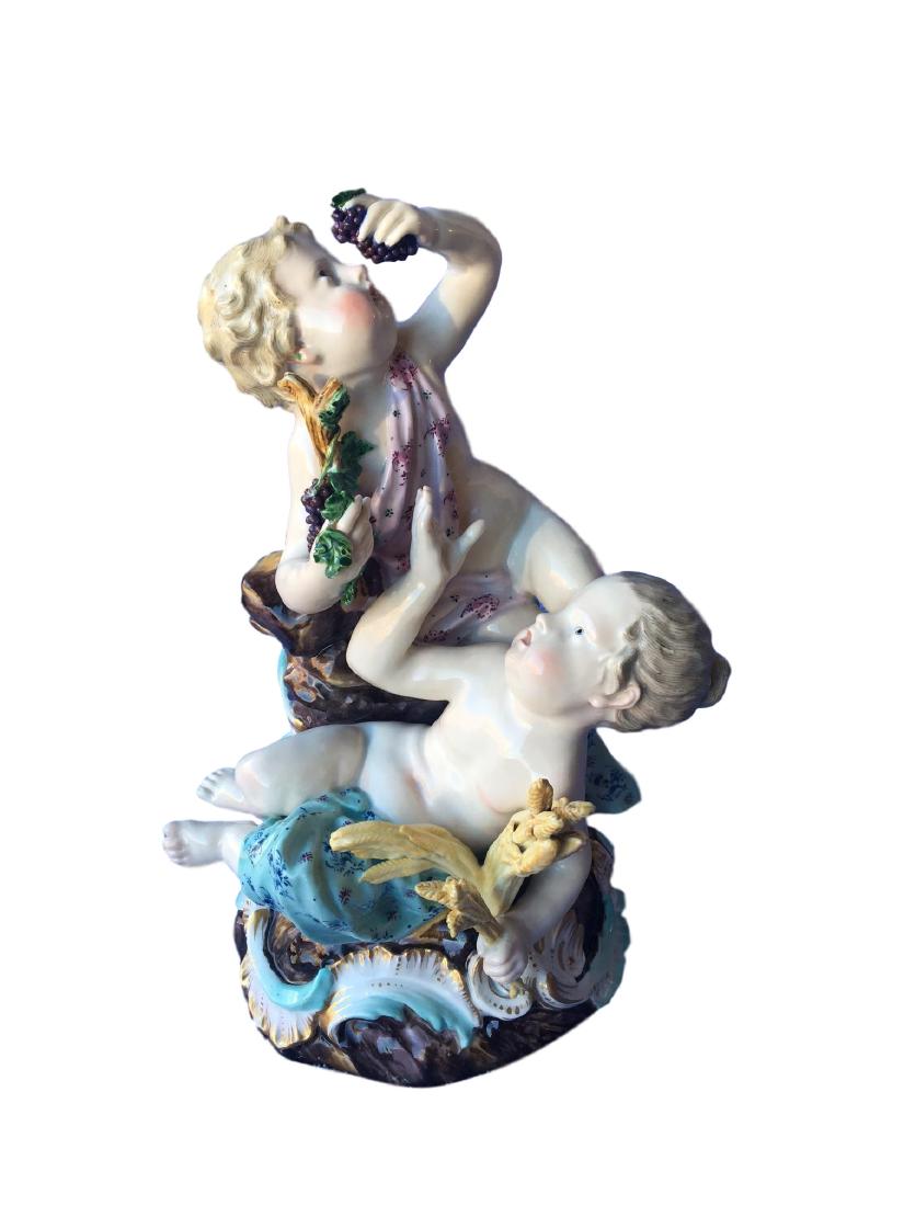 Beautiful Antique Meissen Porcelain Group of Autumn (1 of 2)