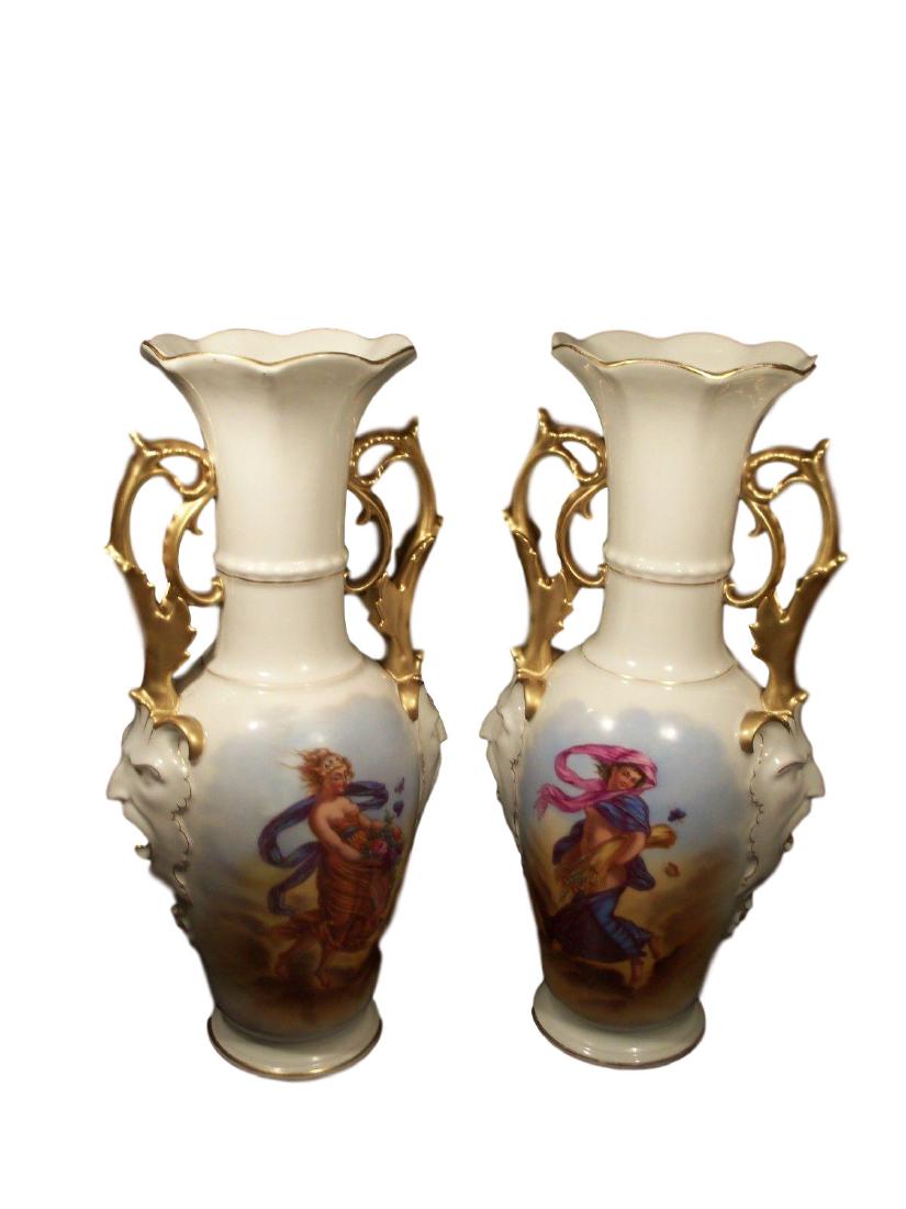 Antique Old Paris Pair of Porcelain Seves Style Vases (1 of 1)