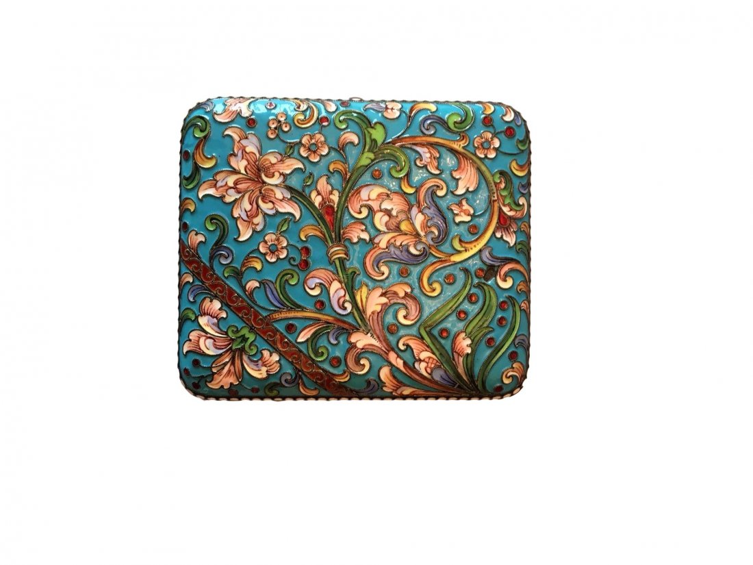 Antique Russian Silver and Enamel Cigarette case (1 of 4)