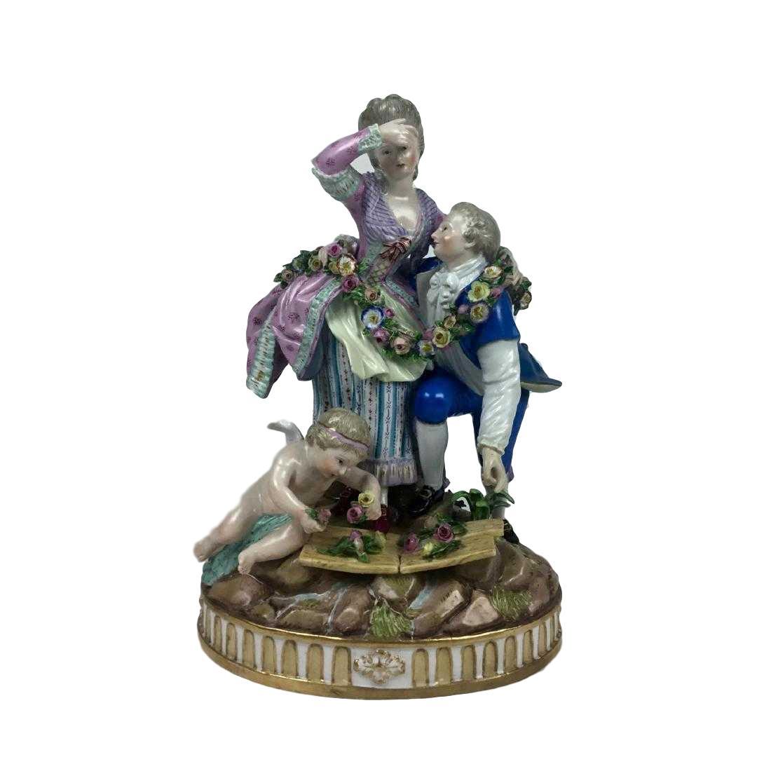ANTIQUE MEISSEN PORCELAIN FIGURE GROUP OF THE (1 of 5)