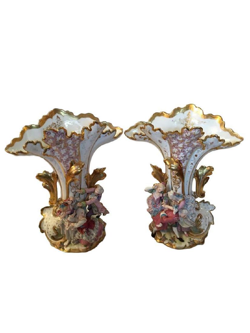 Antique Pair of Old Paris Sevres Style Vases (1 of 10)