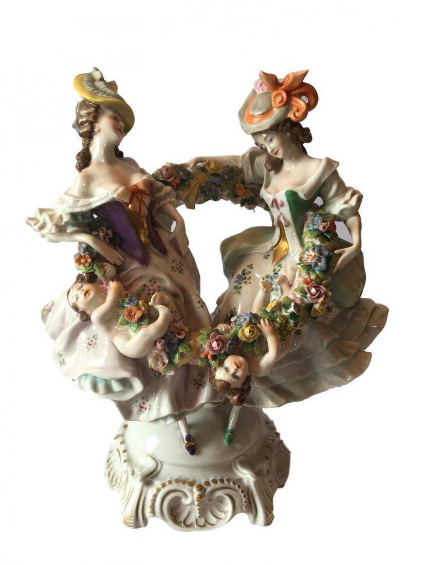 Large 19th Century Dresden German Porcelain Ring Around (1 of 1)