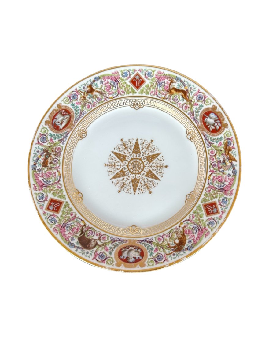 Manufacture de Sevres Louis Philippe Hunting Scene Chateau Fontainebleau Plate (1 of 5)