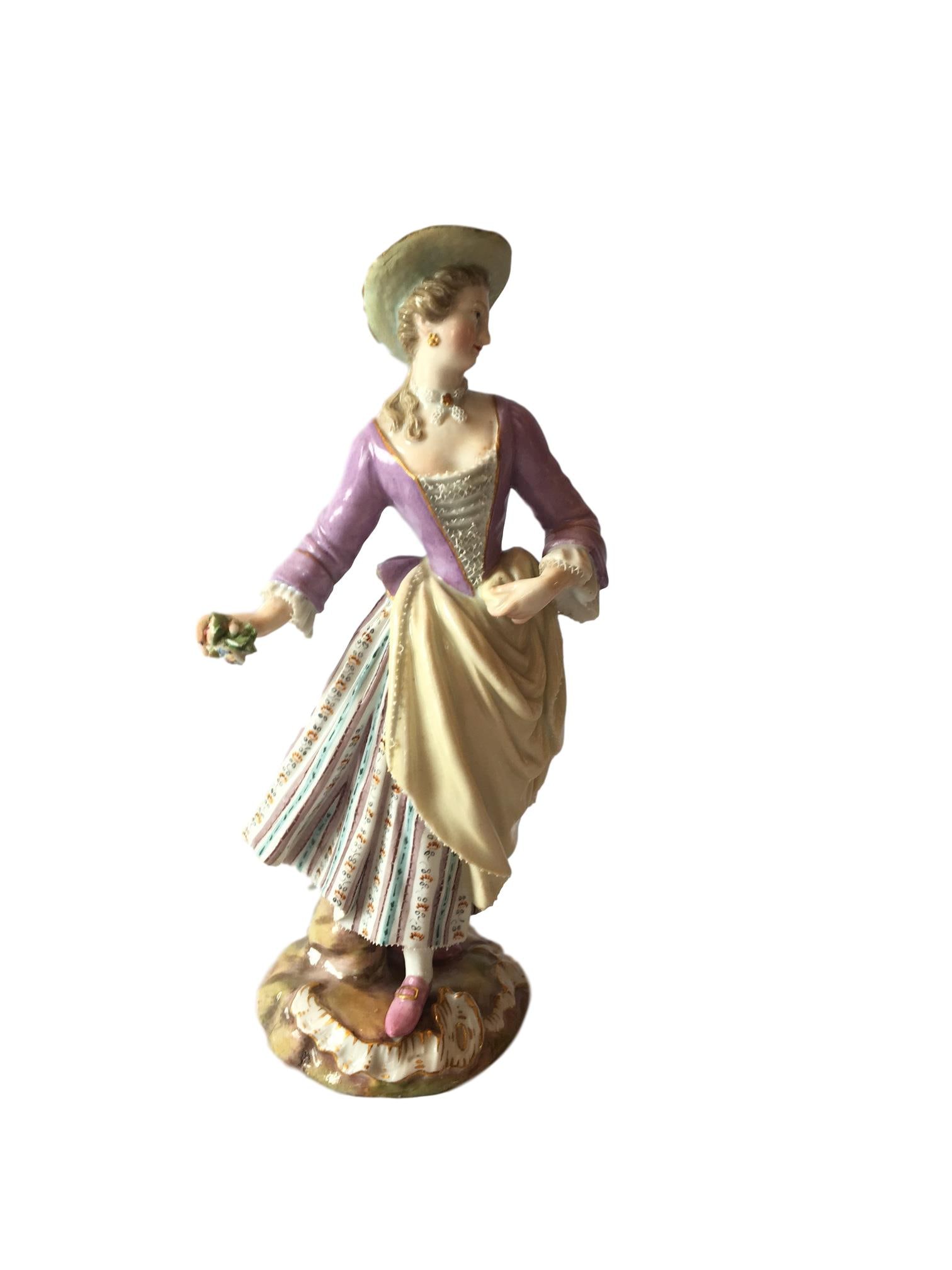 Antique Meissen porcelain figure of Flower Lady (1 of 1)