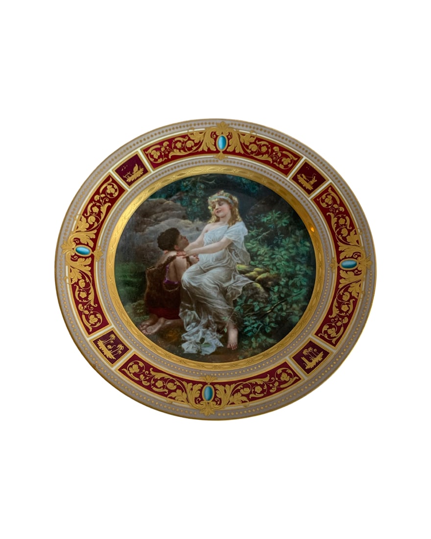 Stunning Antique Royal Vienna Porcelain Hand Painted Plate (1 of 2)