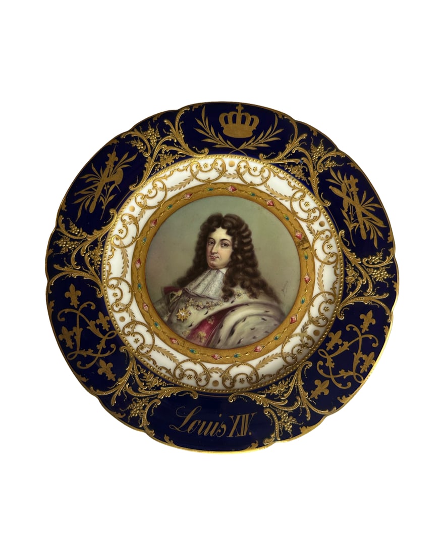 Antique Sevres plate of King Louis XIV (1 of 3)