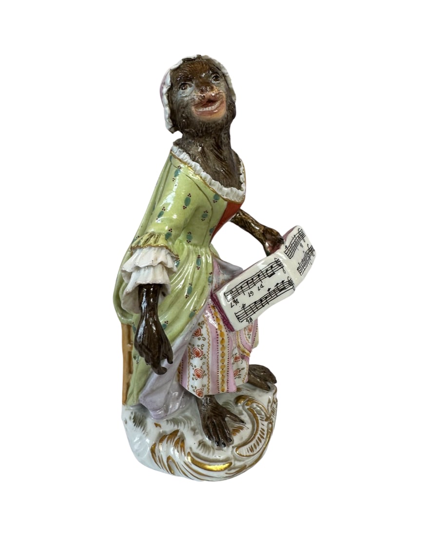 Meissen porcelain monkey band figure (1 of 6)