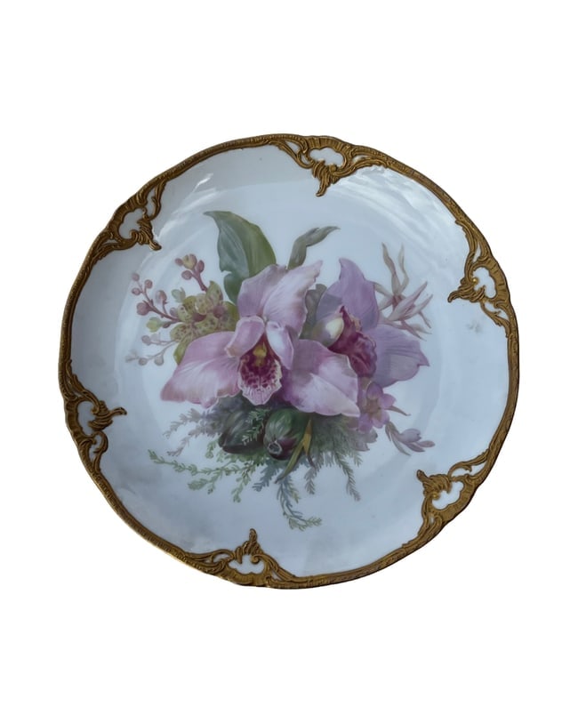 Antique KPM porcelain plate of flowers (1 of 3)