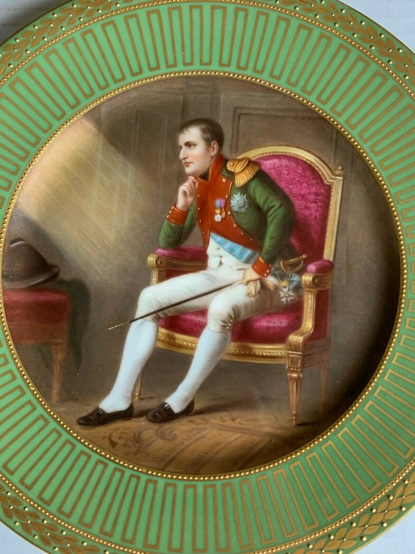 Antique Royal Vienna Porcelain Napoleon Hand Painted Plate Singed Wagner (1 of 3)