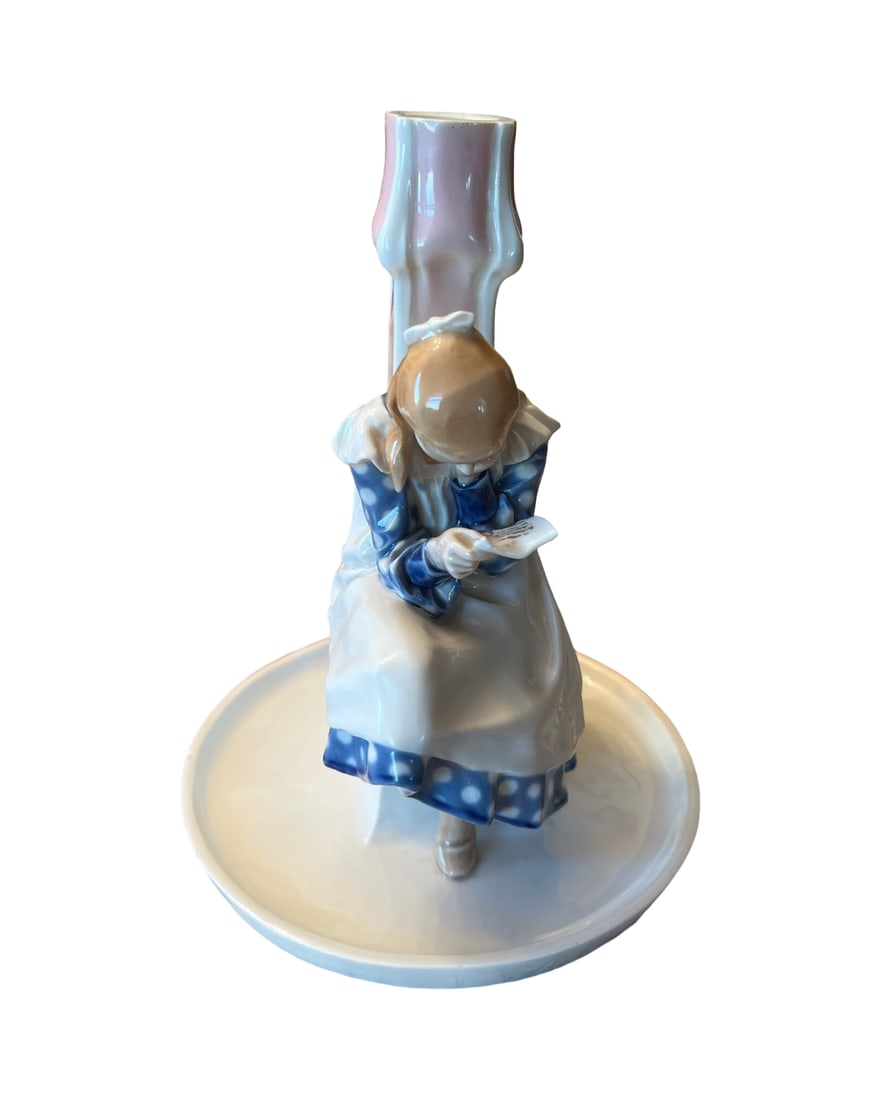 Antique Meissen Figure of Girl reading by Hentschel (1 of 6)