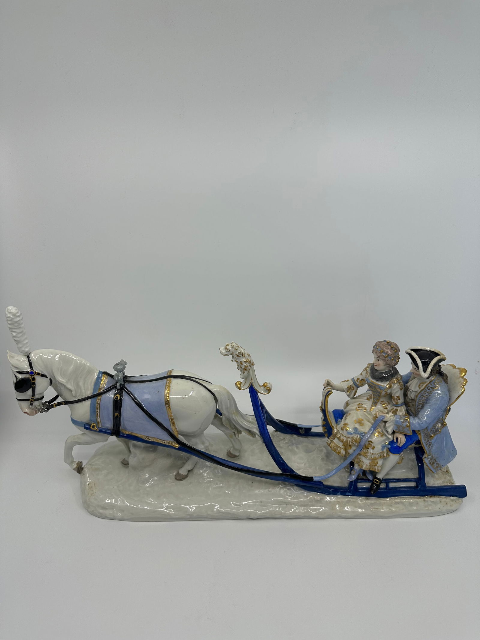 Rare antique Meissen sleigh group