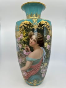 Antique KPM vase Vienna decorated signed Wagner