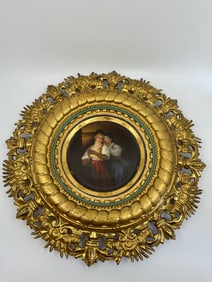Antique Royal Vienna Porcelain Hand Painted Plate Framed