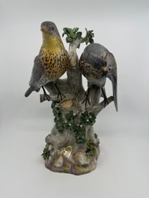 August Ringler for Meissen Porcelain Figural Group of Fieldfare Birds