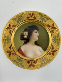 Antique Royal Vienna Porcelain Portrait Hand Painted Plate