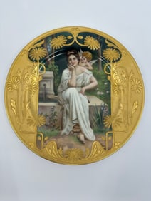 Stunning Antique Royal Vienna Porcelain Hand Painted Plate Signed Wagner