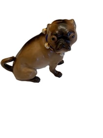 Antique Dresden Porcelain Pug